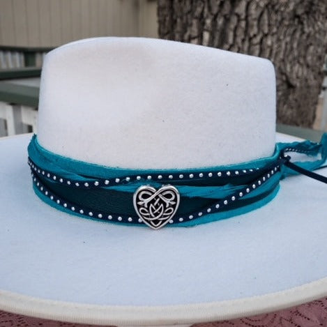 Blue and Turquois with Silver Heart