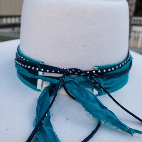 Blue and Turquois with Silver Heart