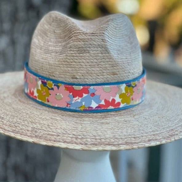 Pink and Blue Floral Hatband