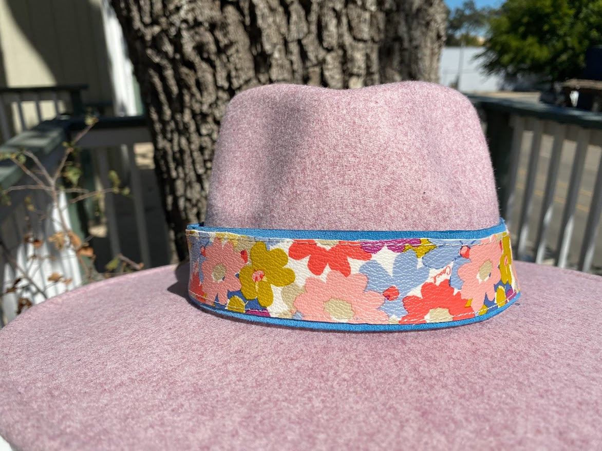 Pink and Blue Floral Hatband