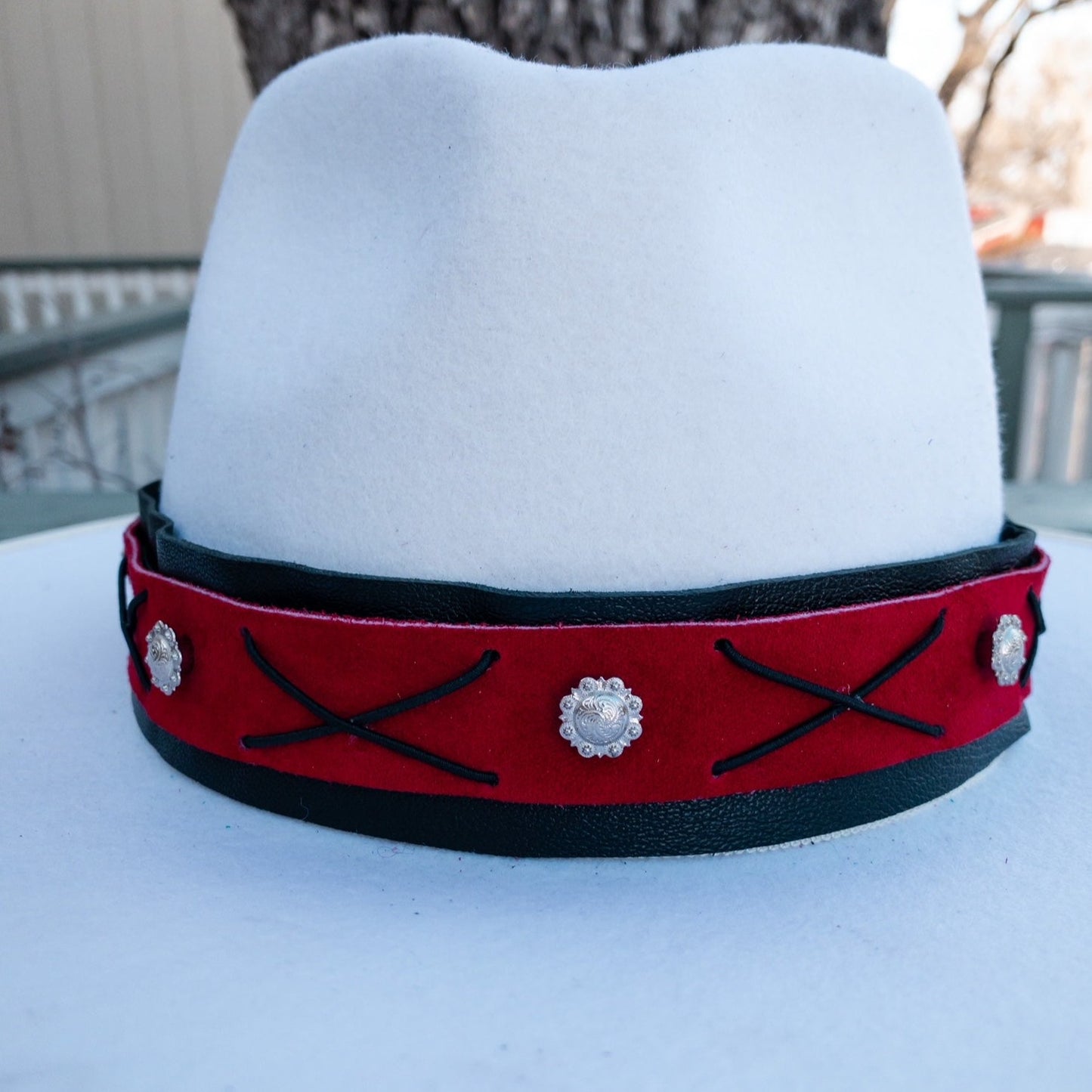 Red and Black with Silver Conchos