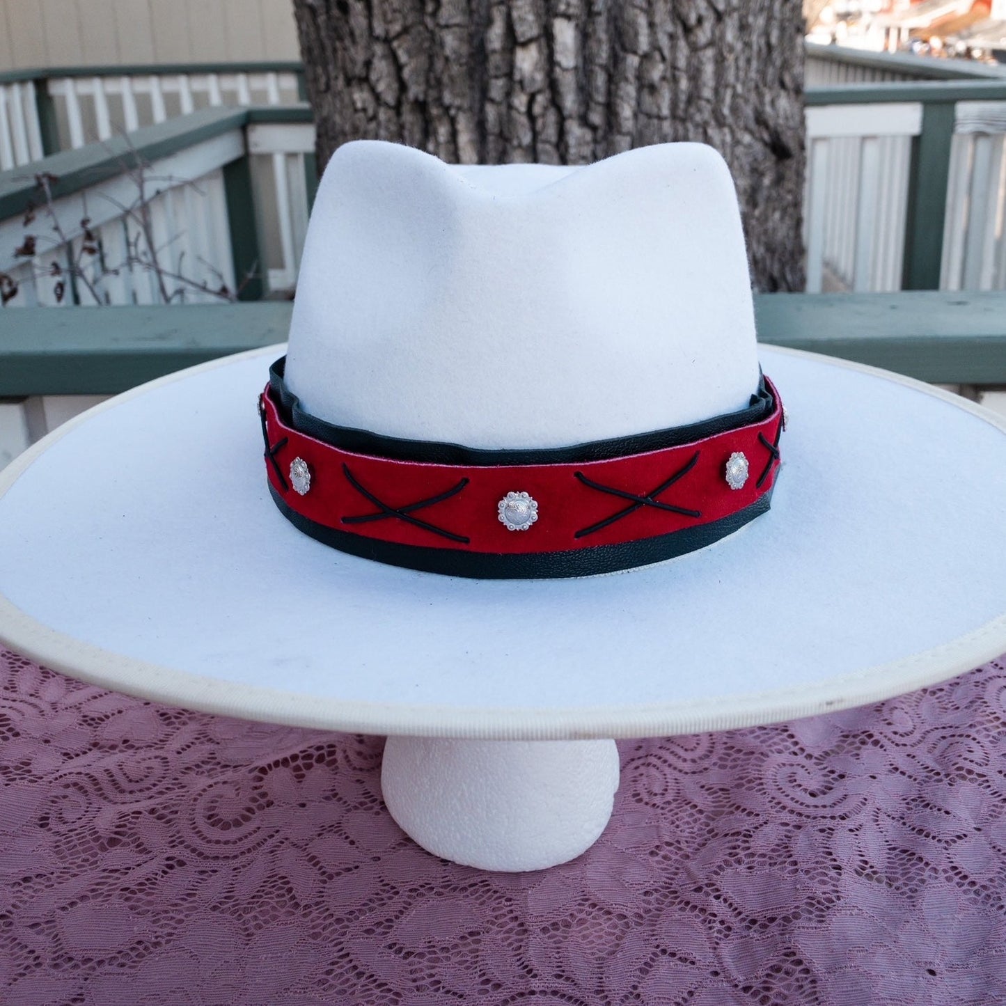 Red and Black with Silver Conchos