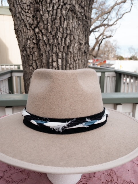 White Black Hat Band, Handmade Hatband, Cowboy Hat Trim, Hat Band